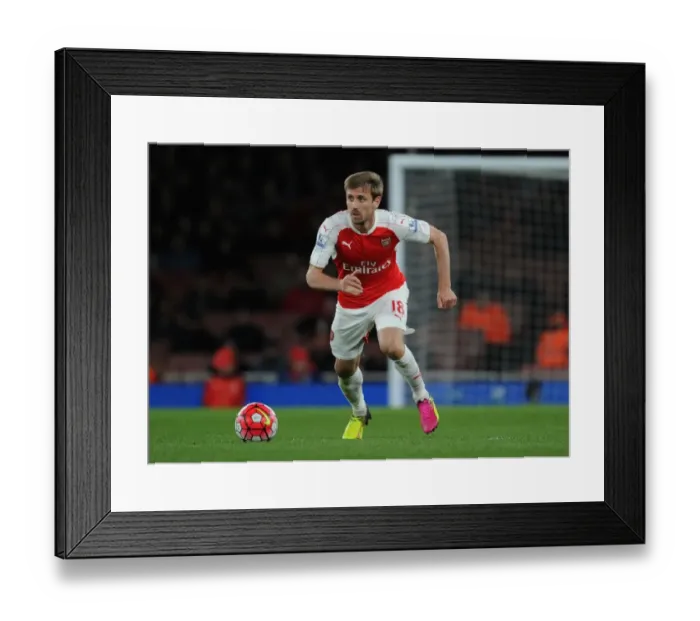 Framed Print : Arsenal's Nacho Monreal in Action: Arsenal vs. West Bromwich Albion (2015-16)