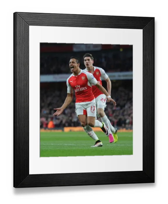 Framed Print : Alexis Sanchez Scores: Arsenal's Triumph Over West Bromwich Albion in Premier League 2015-16