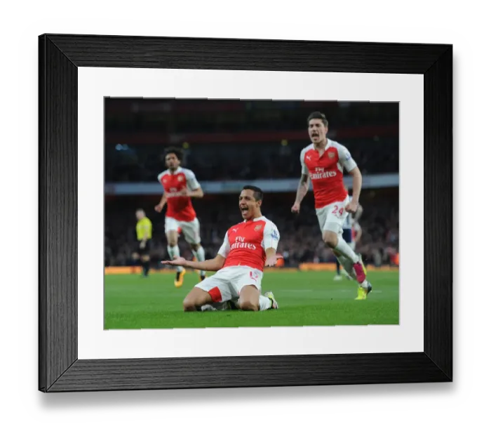 Framed Print : Alexis Sanchez Scores: Arsenal's Triumph Over West Bromwich Albion in Premier League 2015-16