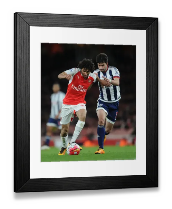 Framed Print : Clash of Midfielders: Elneny vs. Yacob - Arsenal vs. West Bromwich Albion, Premier League Framed Print : Clash of Midfielders: Elneny vs. Yacob - Arsenal vs. West Bromwich Albion, Premier League
