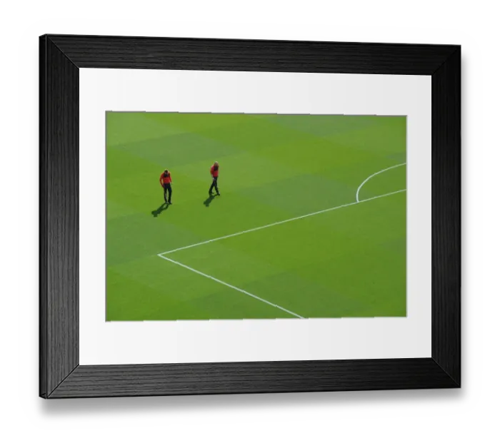 Framed Print : Arsenal Grounds Team Preparing Emirates Stadium Pitch for Arsenal vs West Bromwich Albion (2015-16)