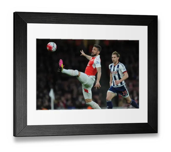 Framed Print : Arsenal's Olivier Giroud in Action Against West Bromwich Albion, Premier League 2015-16 Framed Print : Arsenal's Olivier Giroud in Action Against West Bromwich Albion, Premier League 2015-16