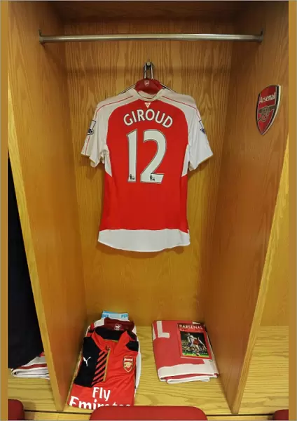 Olivier Giroud's Arsenal Shirt in the Changing Room Before Arsenal vs West Bromwich Albion (2015-16)