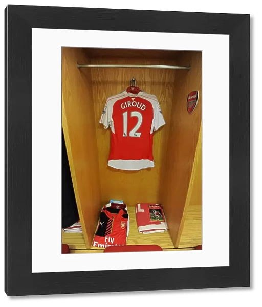 Olivier Giroud's Arsenal Shirt in the Changing Room Before Arsenal vs West Bromwich Albion (2015-16)