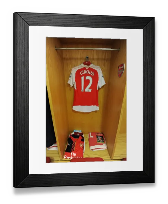 Framed Print : Olivier Giroud's Arsenal Shirt in the Changing Room Before Arsenal vs West Bromwich Albion (2015-16) Framed Print : Olivier Giroud's Arsenal Shirt in the Changing Room Before Arsenal vs West Bromwich Albion (2015-16)