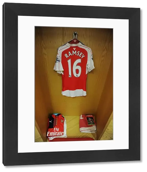Aaron Ramsey's Arsenal Shirt in Arsenal Dressing Room before Arsenal vs West Bromwich Albion (2015-16)