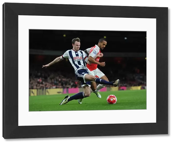 Theo Walcott Chases Down Jonny Evans: Tense Moment from Arsenal vs. West Bromwich Albion, Premier League 2015-16