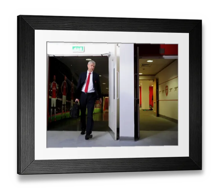 Framed Print : Arsene Wenger Arrives at Emirates Stadium before Arsenal vs West Bromwich Albion (2015-16)