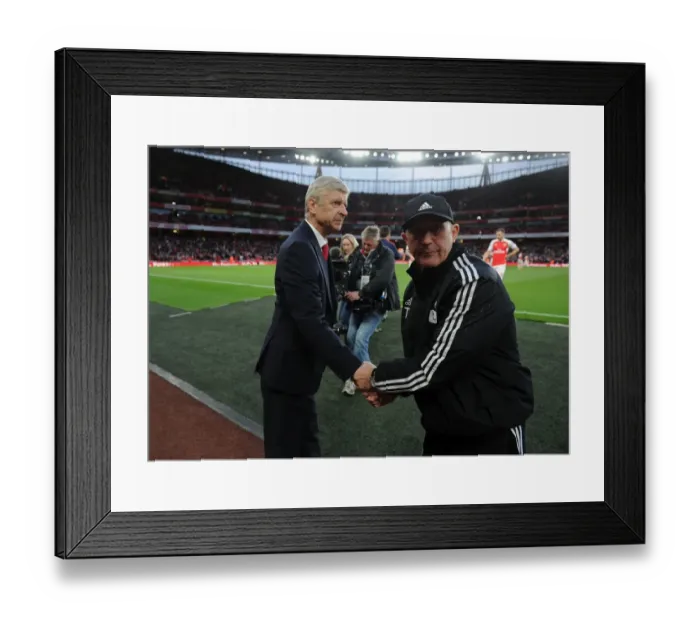 Framed Print : Arsene Wenger and Tony Pulis: A Pre-Match Handshake at the Emirates, Arsenal vs. West Bromwich Albion, Premier League, 2016
