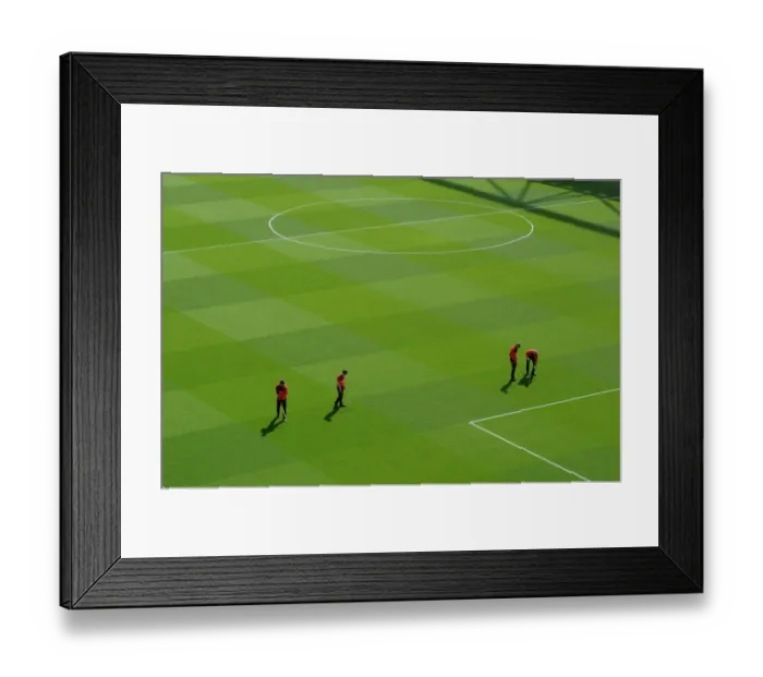 Framed Print : The groudstaff work on the pitch before the match. Arsenal 2: 0 West Bromwich Albion Framed Print : The groudstaff work on the pitch before the match. Arsenal 2: 0 West Bromwich Albion