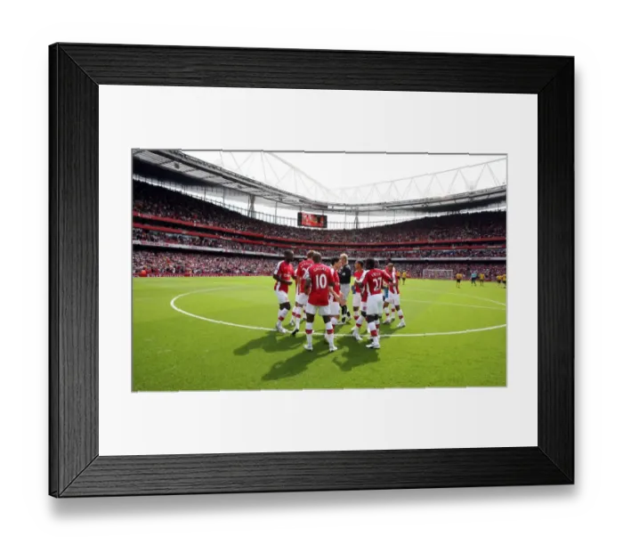 Framed Print : The Arsenal team line up before the match Framed Print : The Arsenal team line up before the match
