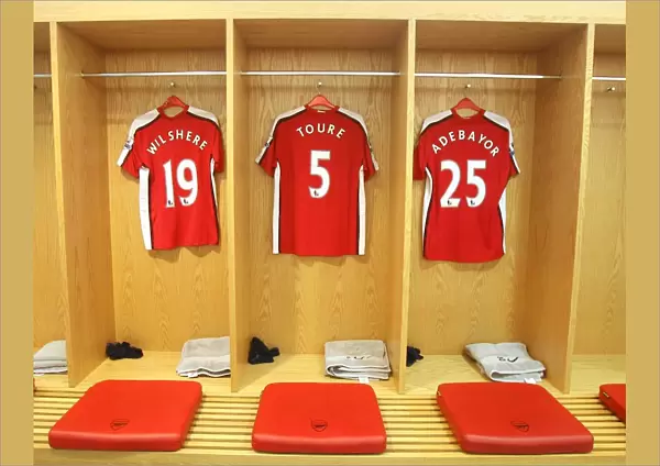 The Arsenal changingroom before the match