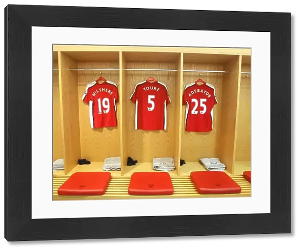 The Arsenal changingroom before the match