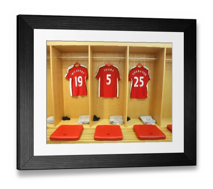 Framed Print : The Arsenal changingroom before the match
