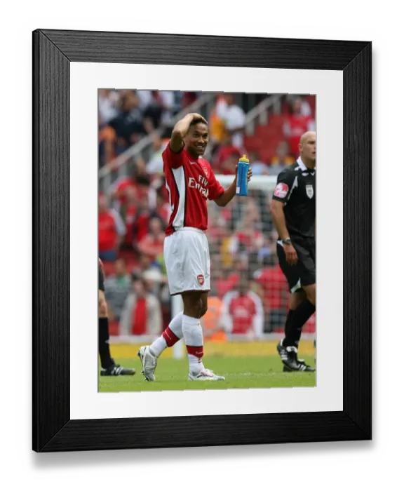 Framed Print : Arsenal's Gael Clichy Celebrates 1-0 Win Over West Bromwich Albion, 2008