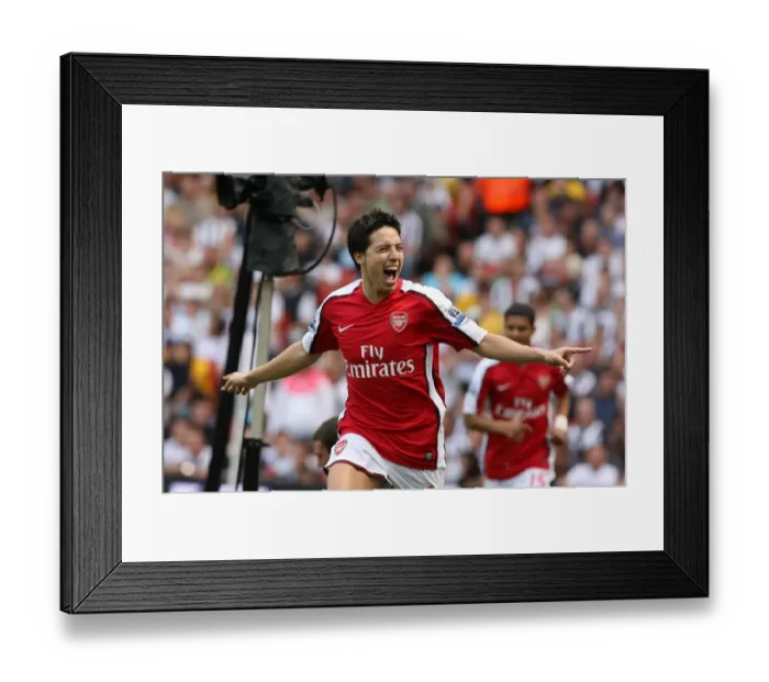 Framed Print : Samir Nasri celebrates scoring the Arsenal goal Framed Print : Samir Nasri celebrates scoring the Arsenal goal