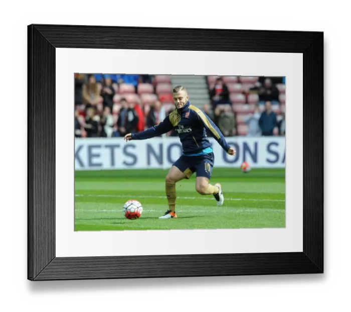 Framed Print : Jack Wilshere Gears Up: Arsenal's Midfielder Prepares for Sunderland Showdown (Premier League 2015-16)