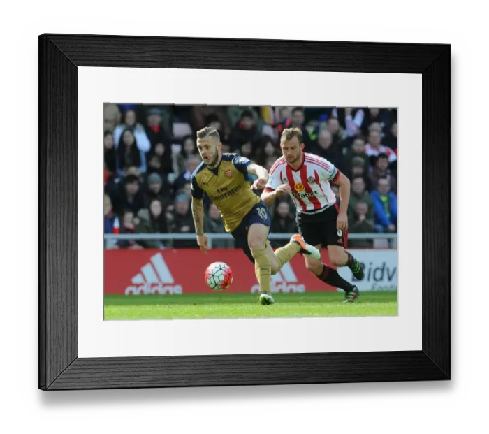 Framed Print : Intense Rivalry: Jack Wilshere vs Lee Cattermole Clash in Sunderland vs Arsenal Premier League (2015-16)
