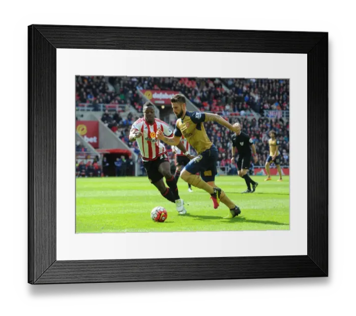 Framed Print : Clash at The Stadium of Light: Olivier Giroud vs. Lamine Kone - A Premier League Battle