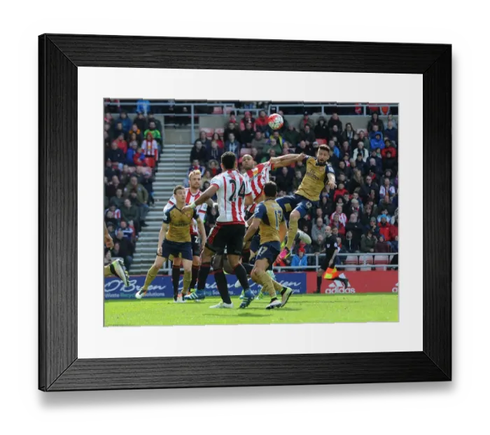 Framed Print : Intense Rivalry: Olivier Giroud vs. Younes Kaboul Battle at Sunderland vs. Arsenal (Premier League 2015-16) Framed Print : Intense Rivalry: Olivier Giroud vs. Younes Kaboul Battle at Sunderland vs. Arsenal (Premier League 2015-16)