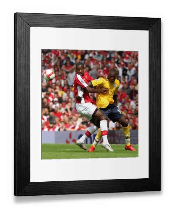Framed Print : Arsenal's Johan Djourou Scores Against Ishmael Miller's West Brom in FA Premier League: Arsenal 1-0 West Bromwich Albion, August 16, 2008 Framed Print : Arsenal's Johan Djourou Scores Against Ishmael Miller's West Brom in FA Premier League: Arsenal 1-0 West Bromwich Albion, August 16, 2008
