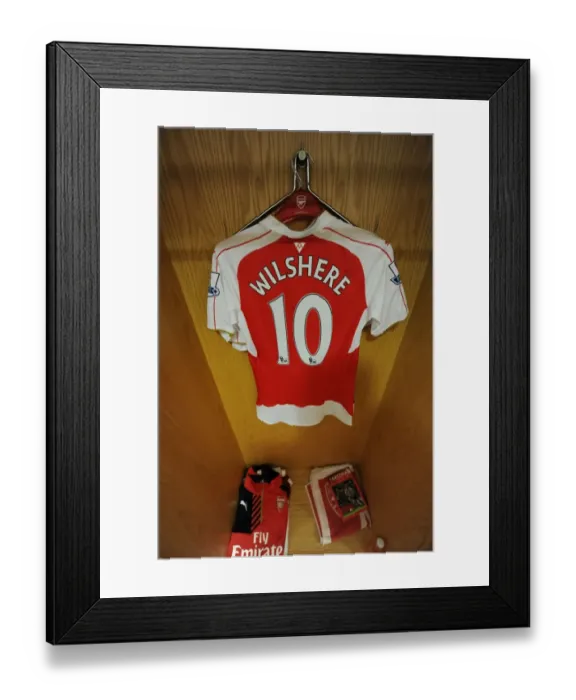 Framed Print : Jack Wilshere's Arsenal Shirt in Arsenal Changing Room before Arsenal vs Norwich City (2015-16) Framed Print : Jack Wilshere's Arsenal Shirt in Arsenal Changing Room before Arsenal vs Norwich City (2015-16)