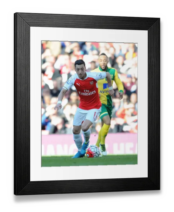 Framed Print : Mesut Ozil in Action: Arsenal vs. Norwich City (2015-16) Framed Print : Mesut Ozil in Action: Arsenal vs. Norwich City (2015-16)