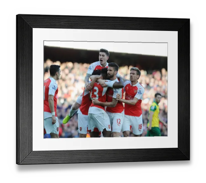 Framed Print : Arsenal Celebrate: Welbeck's Goal Against Norwich City (2015-16) Framed Print : Arsenal Celebrate: Welbeck's Goal Against Norwich City (2015-16)