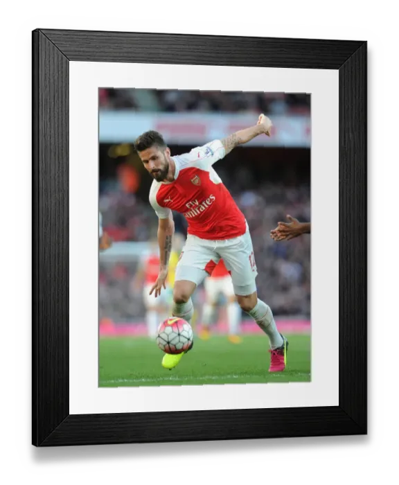 Framed Print : Arsenal's Olivier Giroud in Action Against Norwich City (2016)