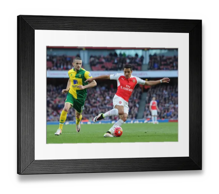Framed Print : Sanchez vs. Brady: A Premier League Showdown - Arsenal's Battle Against Norwich City (April 2016) Framed Print : Sanchez vs. Brady: A Premier League Showdown - Arsenal's Battle Against Norwich City (April 2016)