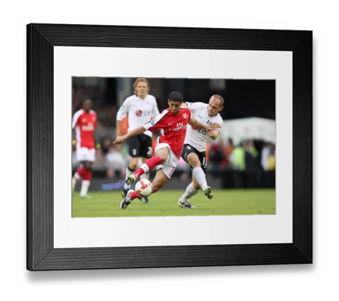 Framed Print : Denilson vs. Murphy: A Battle at Craven Cottage - Fulham Edge Past Arsenal 1-0 in Premier League