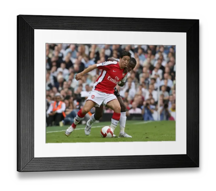 Framed Print : Samir Nasri (Arsenal) John Pantsil (Fulham)