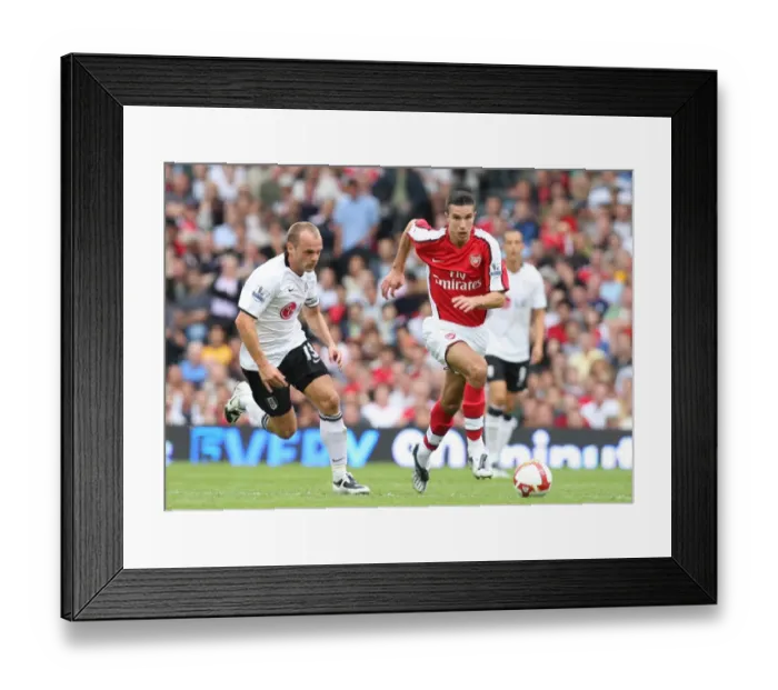 Framed Print : Van Persie vs. Murphy: A Premier League Rivalry Born - Fulham 1:0 Arsenal, 2008