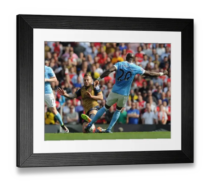 Framed Print : Clash at the Etihad: Wilshere vs Mangala - Manchester City vs Arsenal, Premier League 2015-16: A Battle of Midfield Giants