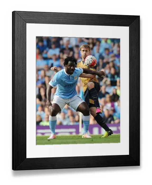 Framed Print : Clash at the Etihad: Monreal vs. Bony - Premier League Showdown, Manchester City vs. Arsenal (2015-16)