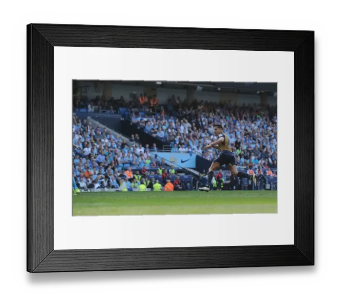 Framed Print : Alexis Sanchez Scores the Second: Manchester City vs. Arsenal, Premier League 2015-16 - A Game Changing Moment
