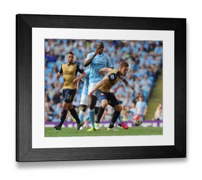 Framed Print : Clash of the Titans: Ramsey vs Toure, Manchester City vs Arsenal, Premier League 2015-16 Framed Print : Clash of the Titans: Ramsey vs Toure, Manchester City vs Arsenal, Premier League 2015-16