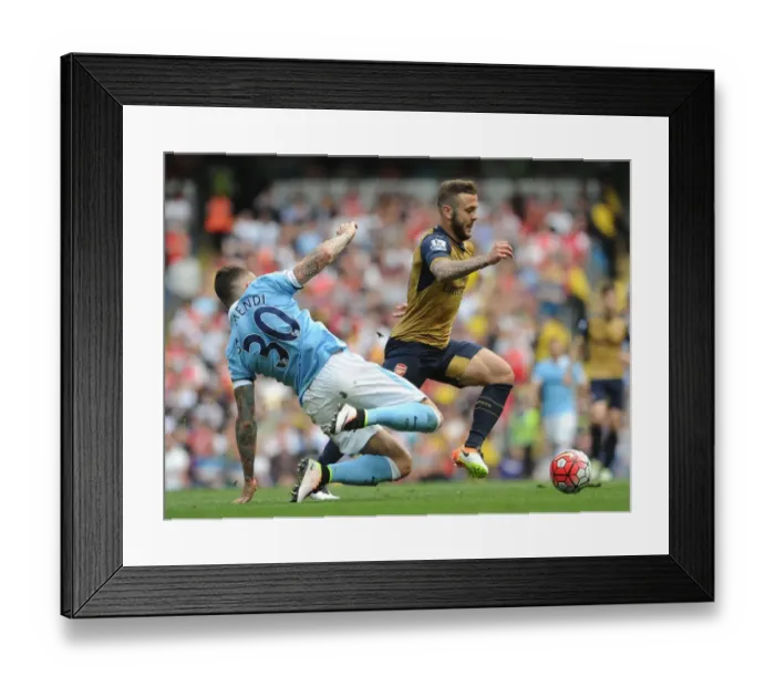 Framed Print : Wilshere vs. Otamendi: Manchester Derby Showdown - Premier League Clash (May 2016)