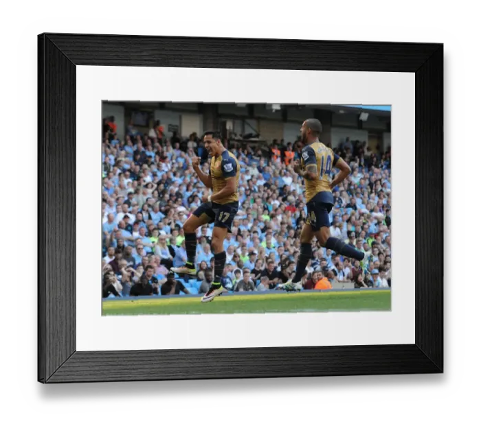 Framed Print : Arsenal's Double Delight: Sanchez and Walcott Celebrate Goals vs. Manchester City (May 2016) Framed Print : Arsenal's Double Delight: Sanchez and Walcott Celebrate Goals vs. Manchester City (May 2016)