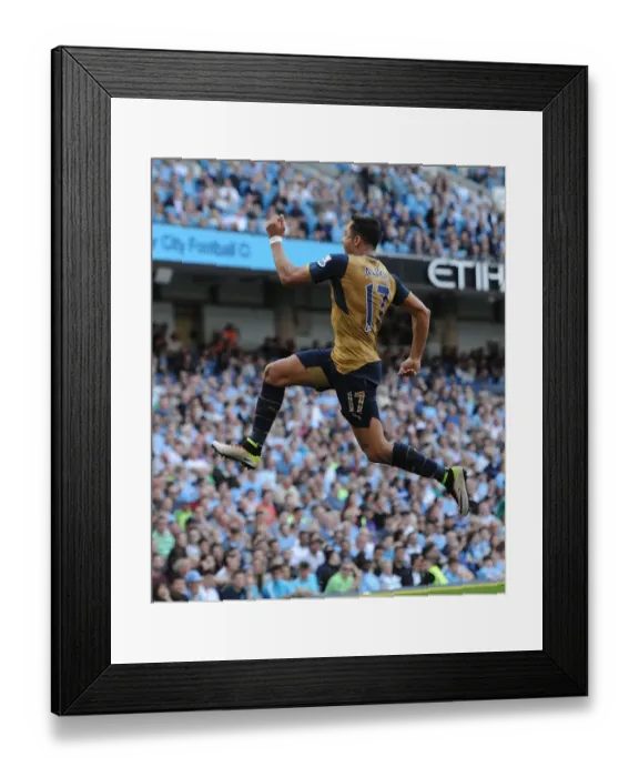 Framed Print : Alexis Sanchez Scores Arsenal's Second Goal: Manchester City vs. Arsenal (May 2016)