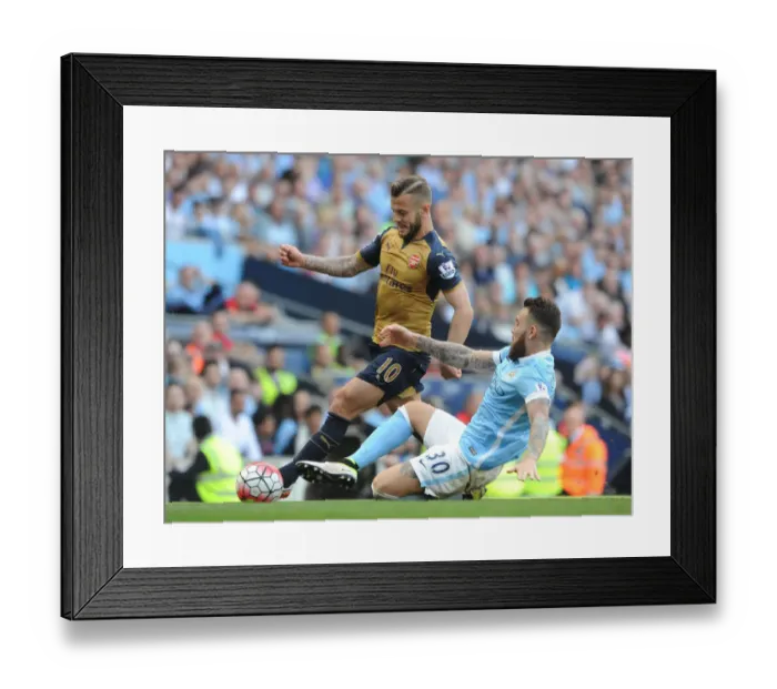 Framed Print : Jack Wilshere vs. Nicolas Otamendi: Clash of the Titans in Manchester City vs. Arsenal Premier League Showdown (May 2016) Framed Print : Jack Wilshere vs. Nicolas Otamendi: Clash of the Titans in Manchester City vs. Arsenal Premier League Showdown (May 2016)