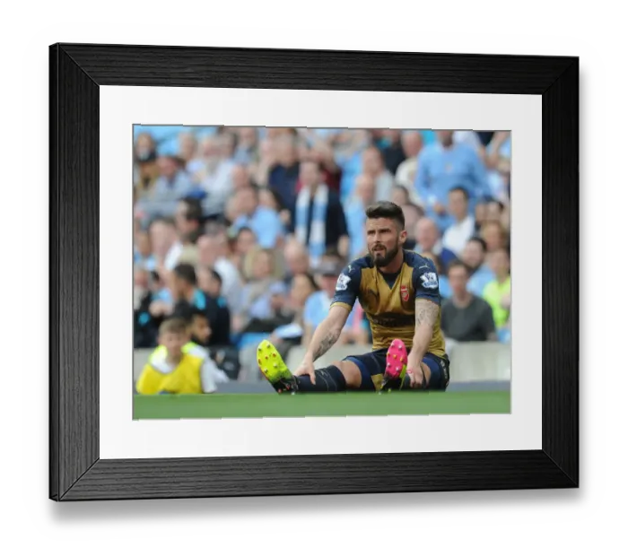 Framed Print : Manchester Derby Showdown: Olivier Giroud vs Manchester City (May 2016)