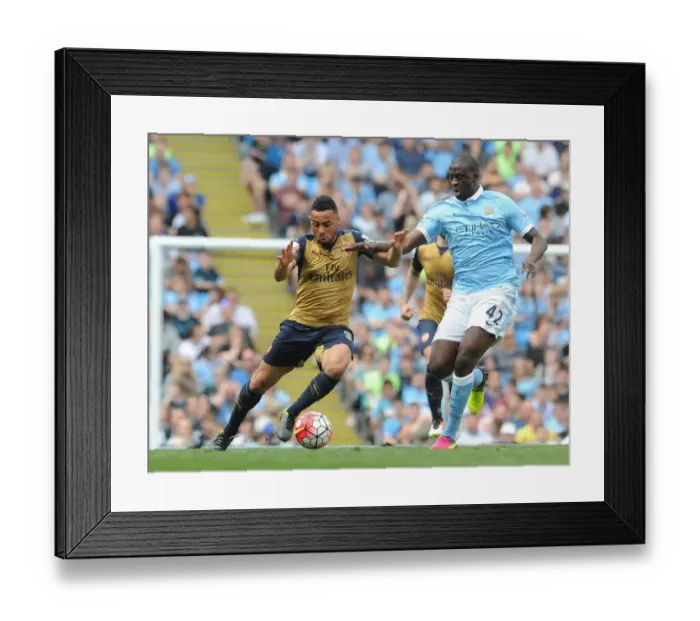 Framed Print : Clash of Titans: Coquelin vs. Toure - Premier League Showdown, Manchester City vs. Arsenal (2015-16)