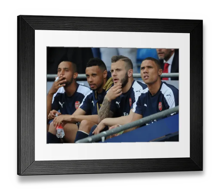 Framed Print : Arsenal Trio's Determined Preparation Ahead of Manchester City Showdown - Premier League 2015-16
