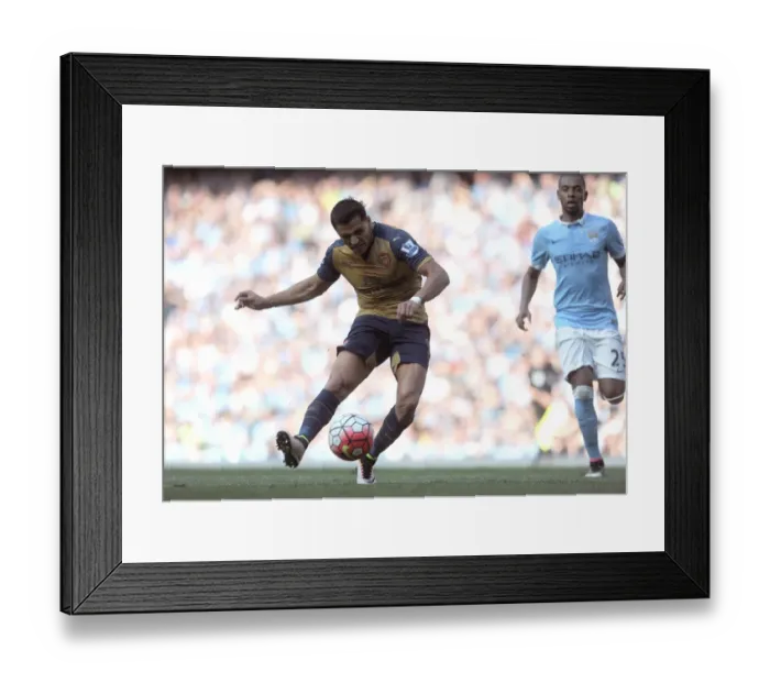 Framed Print : Alexis Sanchez scores Arsenals 2nd goal Framed Print : Alexis Sanchez scores Arsenals 2nd goal