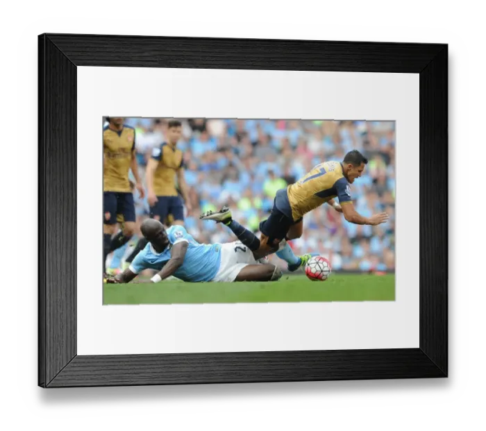 Framed Print : Alexis Sanchez (Arsenal) Eliaquim Mangala (Man City). Manchester City 2: 2 Arsenal Framed Print : Alexis Sanchez (Arsenal) Eliaquim Mangala (Man City). Manchester City 2: 2 Arsenal