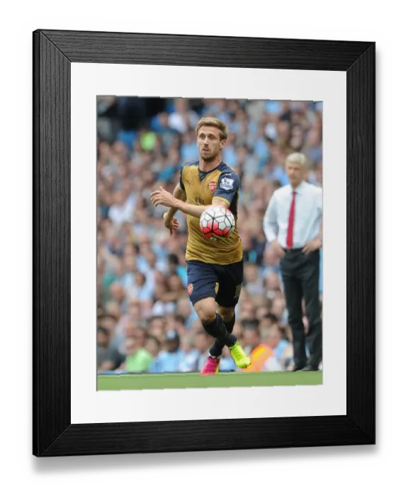 Framed Print : Nacho Monreal (Arsenal). Manchester City 2: 2 Arsenal Framed Print : Nacho Monreal (Arsenal). Manchester City 2: 2 Arsenal