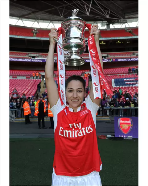 Arsenal Ladies Celebrate FA Cup Victory: Vicky Losada Lifts the Trophy