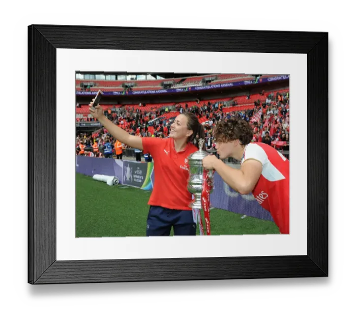 Framed Print : Arsenal Ladies Celebrate FA Cup Victory: Josephine Henning and Katie McCabe with the Trophy (2016) Framed Print : Arsenal Ladies Celebrate FA Cup Victory: Josephine Henning and Katie McCabe with the Trophy (2016)