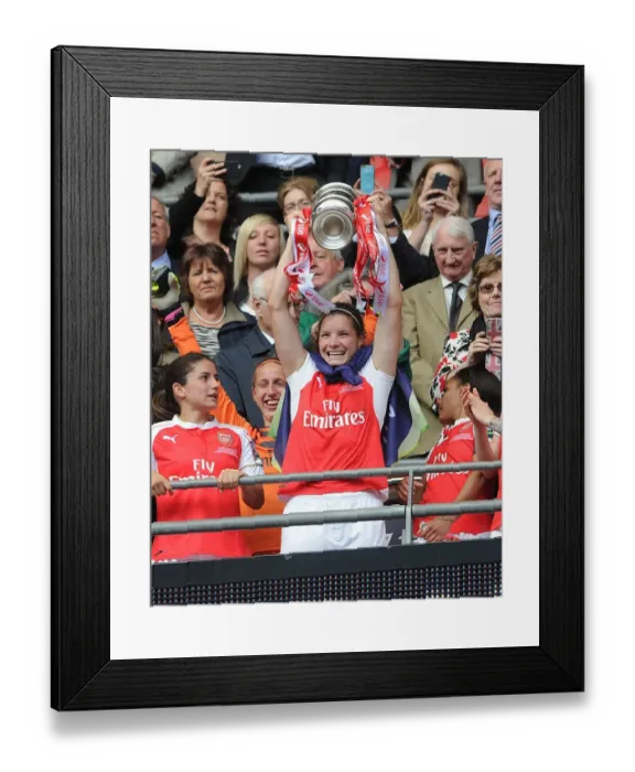 Framed Print : Arsenal Ladies Triumph: Dominique Janssen's FA Cup Victory Celebration Framed Print : Arsenal Ladies Triumph: Dominique Janssen's FA Cup Victory Celebration